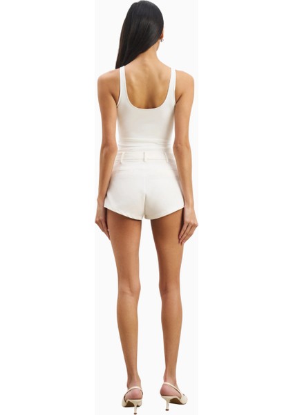 Formal Tailored Micro Yapılandırılmış Lyocell Karışımlı Kadın Şort