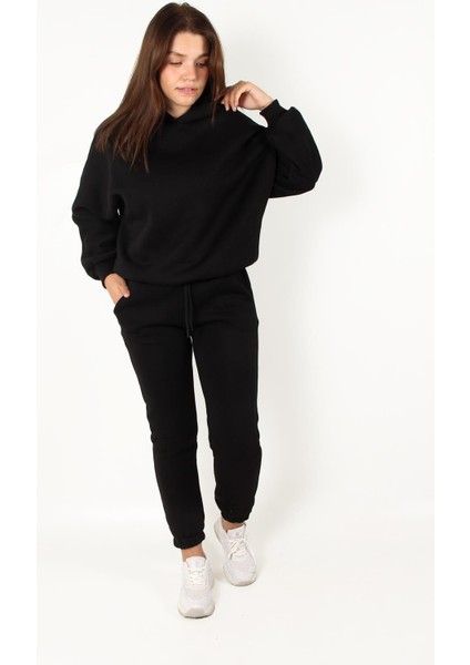 2610 Kapşonlu Paçası Lastikli Üç Iplik Takım