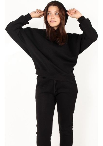 2610 Kapşonlu Paçası Lastikli Üç Iplik Takım modelleri