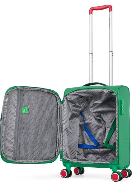Benetton Ekstra Hafif Lüx Kumaş 8 Tekerlekli Kabin Boy Valiz fırsatları
