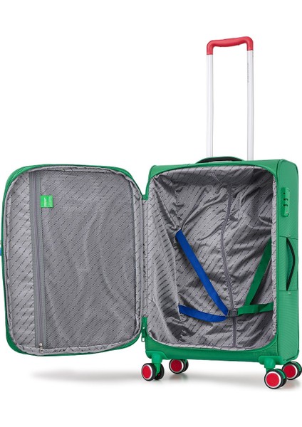 Benetton Ekstra Hafif Lüx Kumaş 8 Tekerlekli Orta Boy Valiz fırsatları