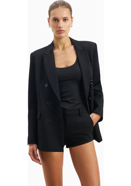 Formal Tailored Micro Yapılandırılmış Lyocell Karışımlı Kadın Şort fırsatları