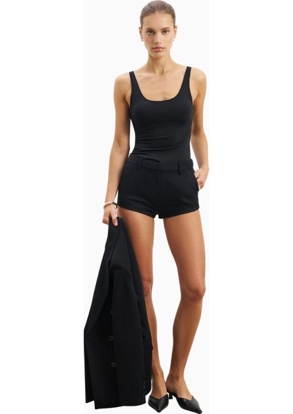 Formal Tailored Micro Yapılandırılmış Lyocell Karışımlı Kadın Şort indirimleri