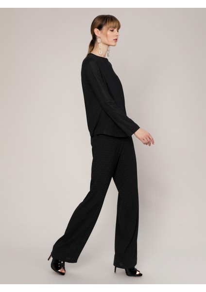 Yuvarlak Yaka Bluz Siyah K1913104_001