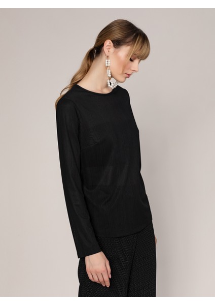 Yuvarlak Yaka Bluz Siyah K1913104_001 modelleri