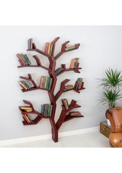 Ert Model Ahşap Ağaç Kitaplık Modern Tasarım