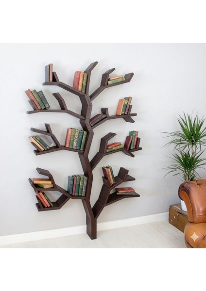 Ert Model Ahşap Ağaç Kitaplık Modern Tasarım