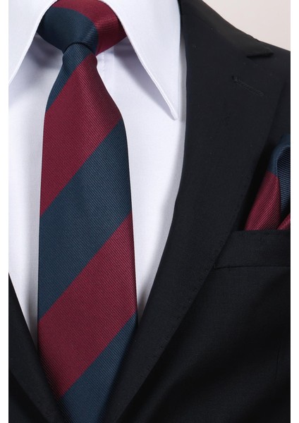 8 cm Bordo Lacivert Parçalı Desen Hand Made Klasik Geniş Mendilli Kravat modelleri