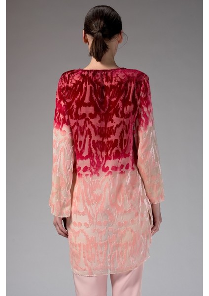 Yaka Detaylı Desenli Tunik Bordo K1413103_008 fiyatları