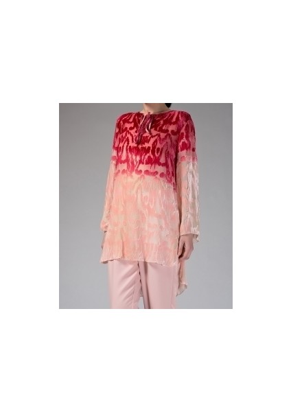 Yaka Detaylı Desenli Tunik Bordo K1413103_008 modelleri