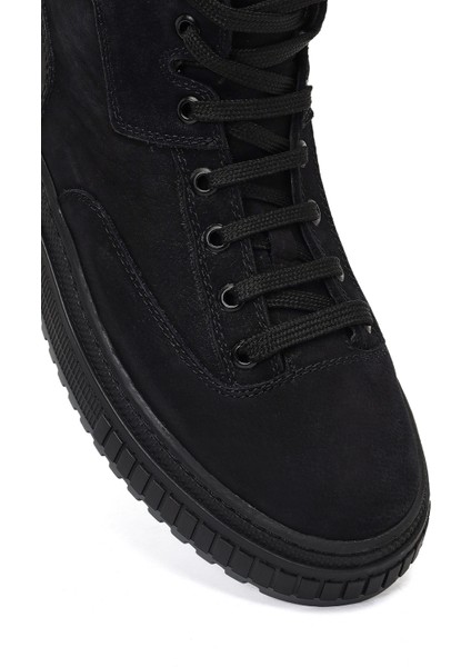 Erkek Siyah Bağcıklı Nubuk Deri Spor Bot 25WFD8300V3