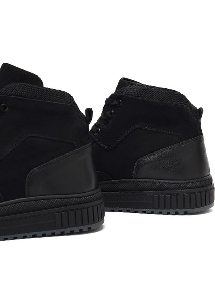 Erkek Siyah Bağcıklı Nubuk Deri Spor Bot 25WFD8300V3