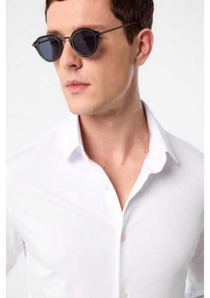 Beyaz Slim Fit Erkek Gömlek fırsatları