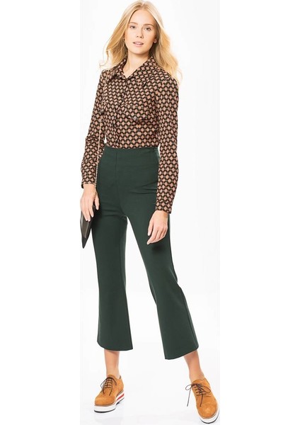 Bol Paça Kadın Pantolon Yeşil K1812123_012