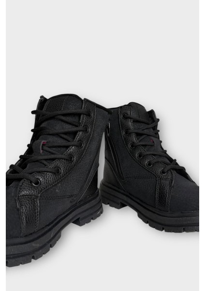 Ayıcıklı Fermuarlı Soğuk Geçirmez Günlük Kız Çocuk Botu Siyah modelleri