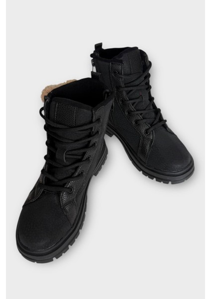 Ayıcıklı Fermuarlı Soğuk Geçirmez Günlük Kız Çocuk Botu Siyah fırsatları