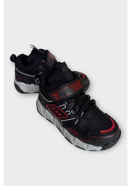 Kaydırmaz Taban Cırtlı Spor Çocuk Bot Siyah - Kırmızı modelleri