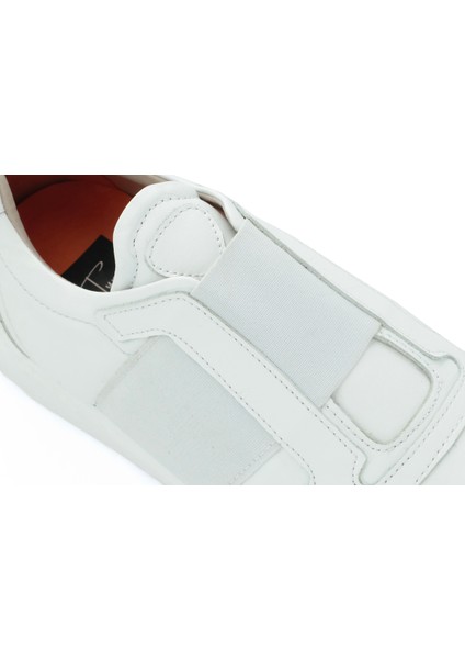 Hakiki Deri Beyaz Spor Erkek Ayakkabı - Eva Taban - 0250661