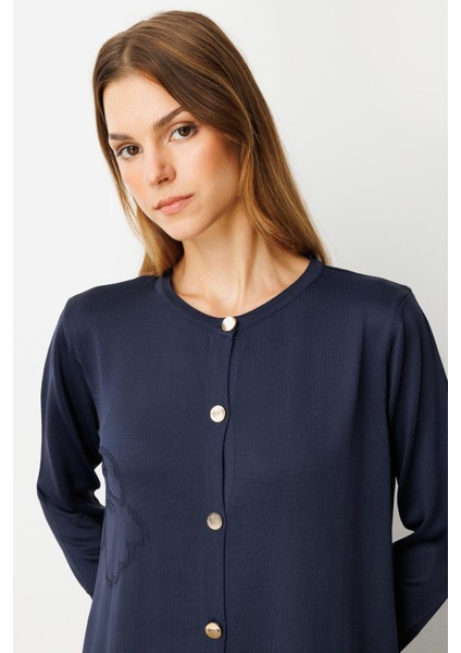 Çiçek Desenli Uzun Triko Hırka-Lacı fiyatları