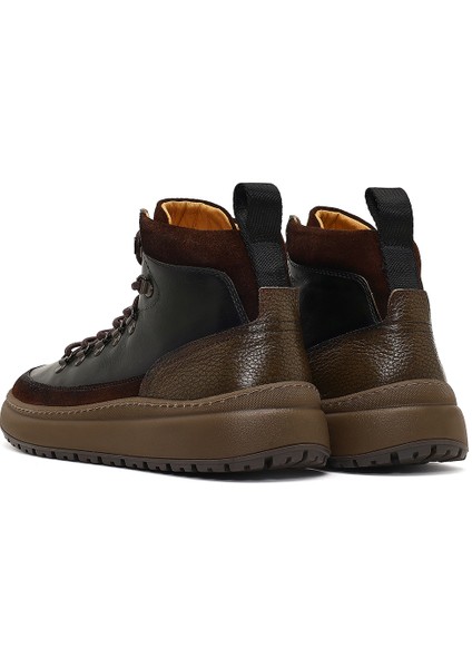 Erkek Yeşil Bağcıklı Kalın Tabanlı Deri Spor Bot 25WFD795014