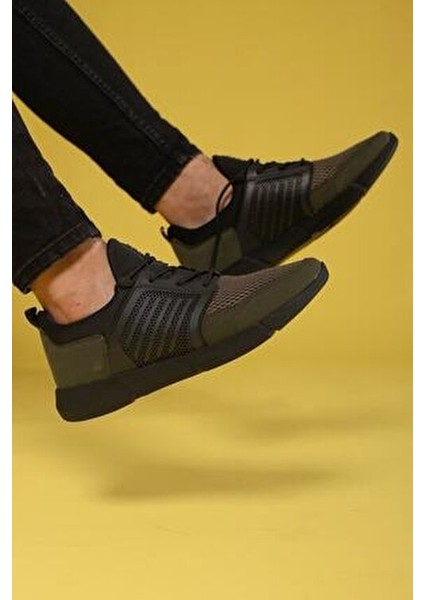 Haki Erkek Sneaker Koku Yapmayan İç Astar ile Gün Boyu Ferahlık
