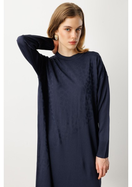 Leopar Desenli Triko Uzun Elbise-Lacı modelleri