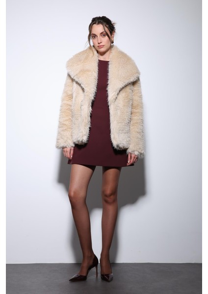 Ekru Suni Kürk Kadın Ceket fırsatları