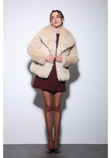 Ekru Suni Kürk Kadın Ceket indirimleri