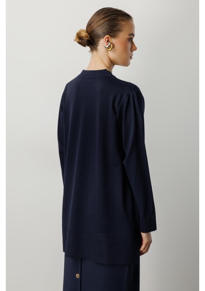 Kendinden Desenli Triko Tunik-Lacı