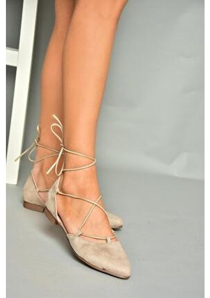 Ten Kadın Babet Süet Tabanlı 2 cm Topuk Yüksekliği ile Rahat Kullanım