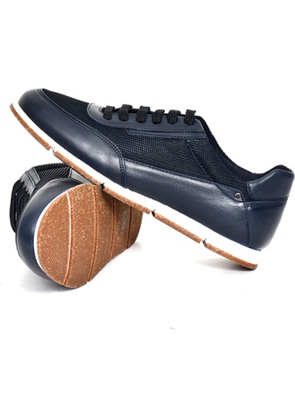 Hakiki Deri/tekstil Lacivert Erkek Sneaker Ayakkabı - 241336 modelleri