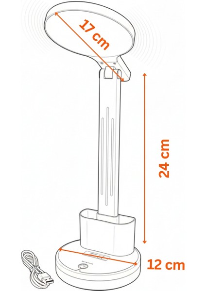 Dokunmatik 3 Renkli Kademesiz Karartmalı Type C Şarjlı Masa Lambası Kalemlikli 10W Beyaz LED fiyatları