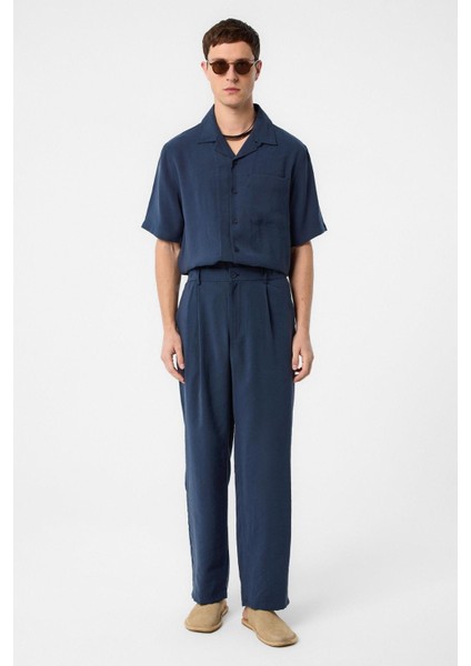 Lacivert Modal Kumaş Erkek Gömlek modelleri