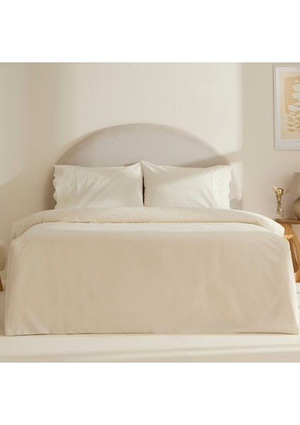 Avenza Brodeli Çift Kişilik Nevresım Takımı Beyaz