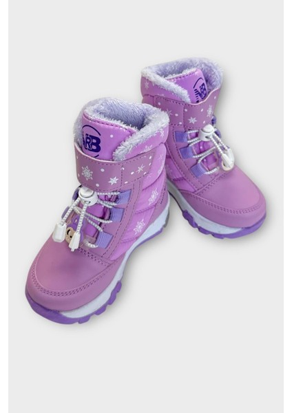 Içi Kürklü Suya Dayanıklı Soğuk Geçirmez Bebe Çocuk Bot Lila fırsatları