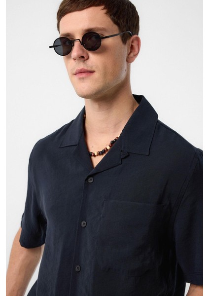 Siyah Modal Kumaş Erkek Gömlek fırsatları