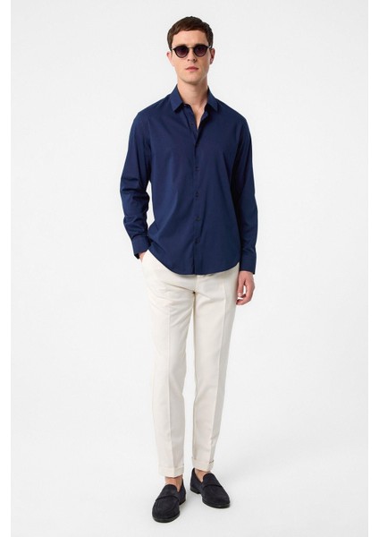 Lacivert Slim Fit Erkek Gömlek modelleri
