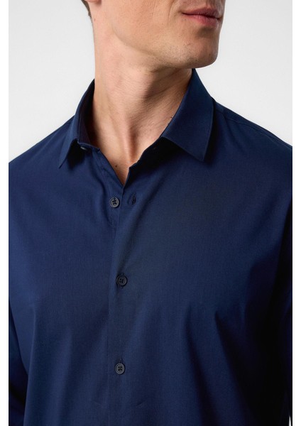 Lacivert Slim Fit Erkek Gömlek indirimleri
