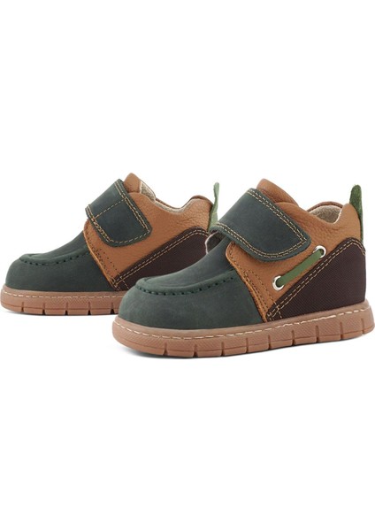 Hakiki Deri Yeşil Kahve Cırt Cırtlı Bebek Bot indirimleri