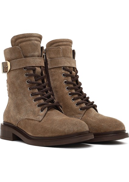 Kadın Vizon Fermuarlı Bağcıklı Süet Deri Postal Bot 25WFD200110 fırsatları