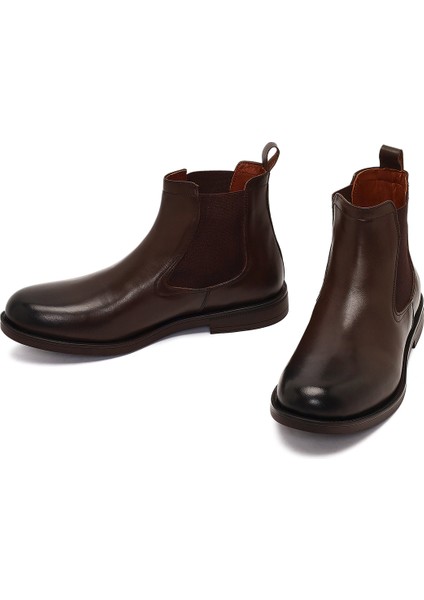 Erkek Kahverengi Deri Chelsea Bot 25WFD724218 modelleri