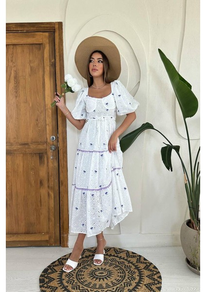 Fırfırlı Kollu Boho A Kesim Elbise