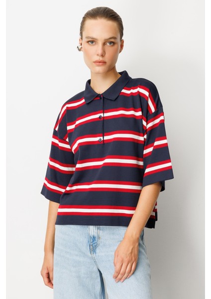 Düğme Detaylı Truvakar Kol Triko Kazak-Lacı