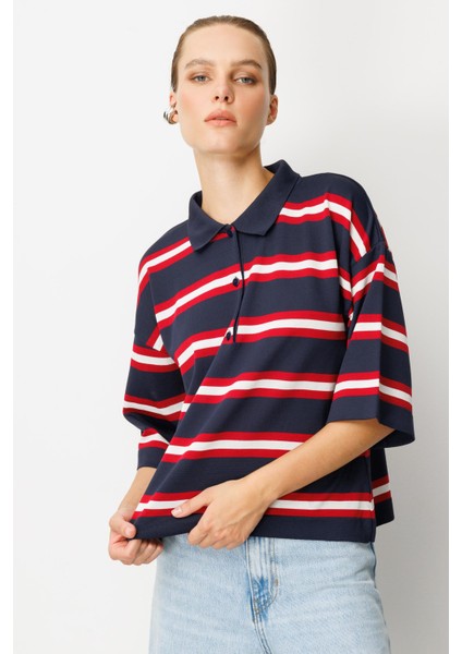 Düğme Detaylı Truvakar Kol Triko Kazak-Lacı indirimleri