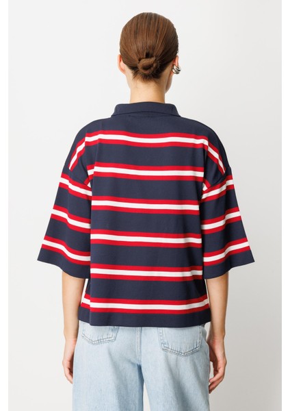 Düğme Detaylı Truvakar Kol Triko Kazak-Lacı