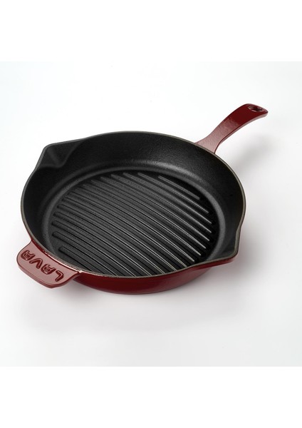 Döküm Yuvarlak Izgara Tava Döküm Demir Yekpare Saplı Konkav Taban 12MM. ÇAP(Ø)28CM.-BORDO fiyatları