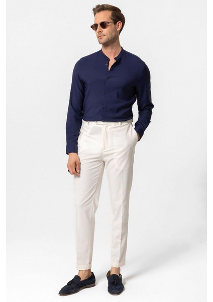 Lacivert Regular Fit Hakim Yaka Erkek Gömlek fiyatları