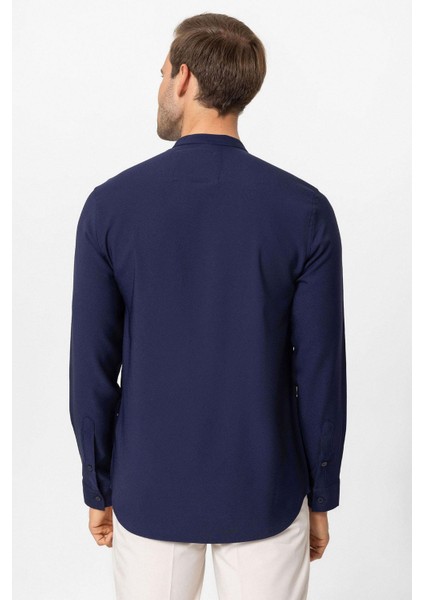 Lacivert Regular Fit Hakim Yaka Erkek Gömlek indirimleri