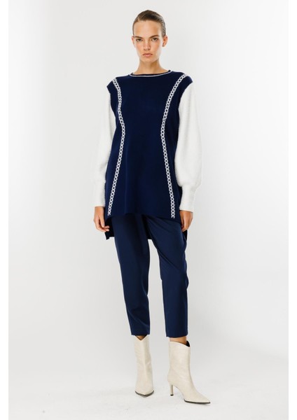 İki Renkli Triko Tunik-LACI indirimleri