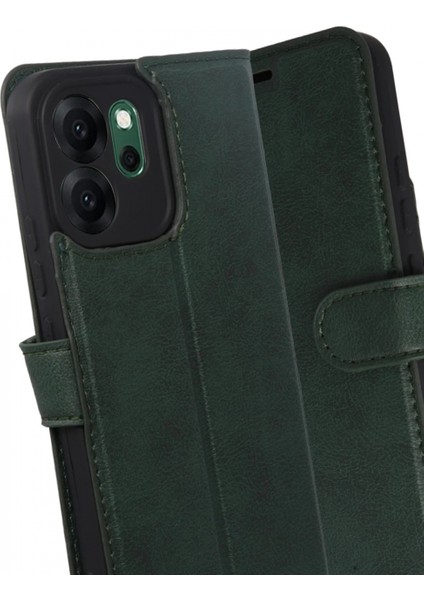 Oppo Reno 14F Trend S Plus Kapaklı Kılıf - Yeşil modelleri